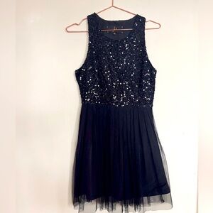 Jack (BB Dakota) black sequin bodice tulle skirt cocktail dress, size 4 (small)